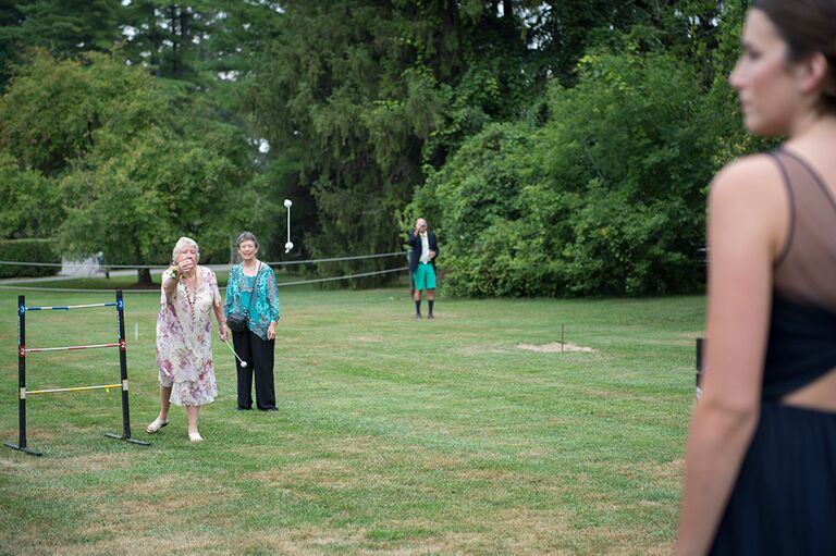 Ladder golf wedding lawn game