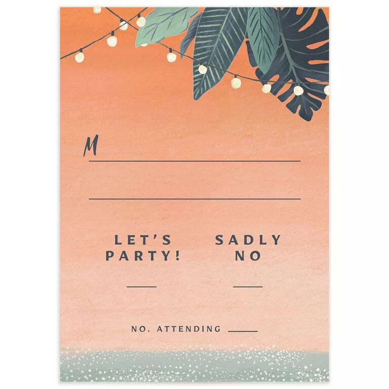 the knot invitations tropical destination wedding RSVP wording example