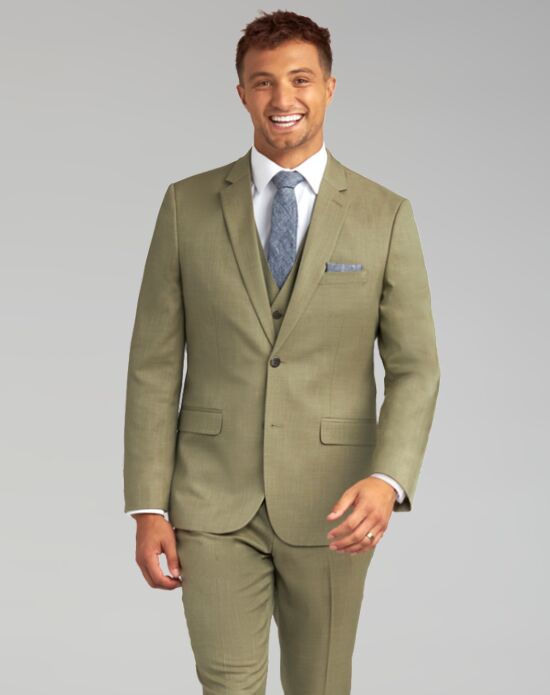 Friar Tux Sage Green Stretch Suit Separates Green Tuxedo - 1