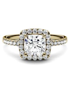 Forever One Moissanite Glamorous Cushion Cut Engagement Ring