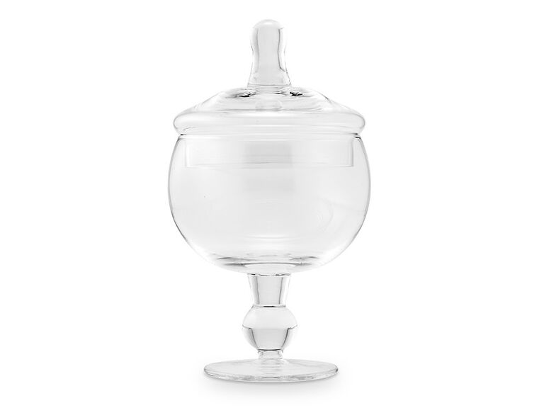 Glass apothecary candy jar