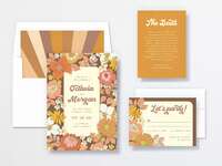 Collage of retro wedding invites