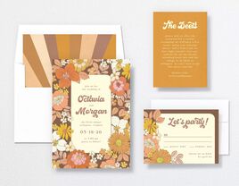 Collage of retro wedding invites
