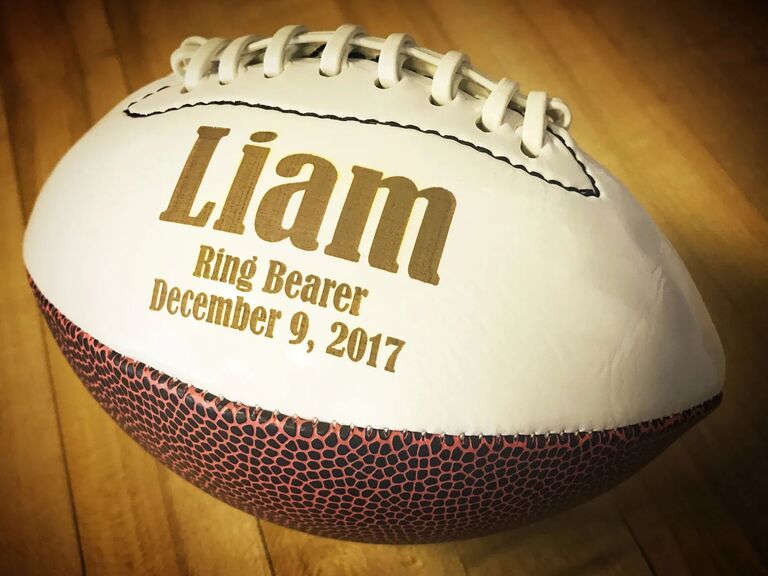 Personalized football ring bearer gift