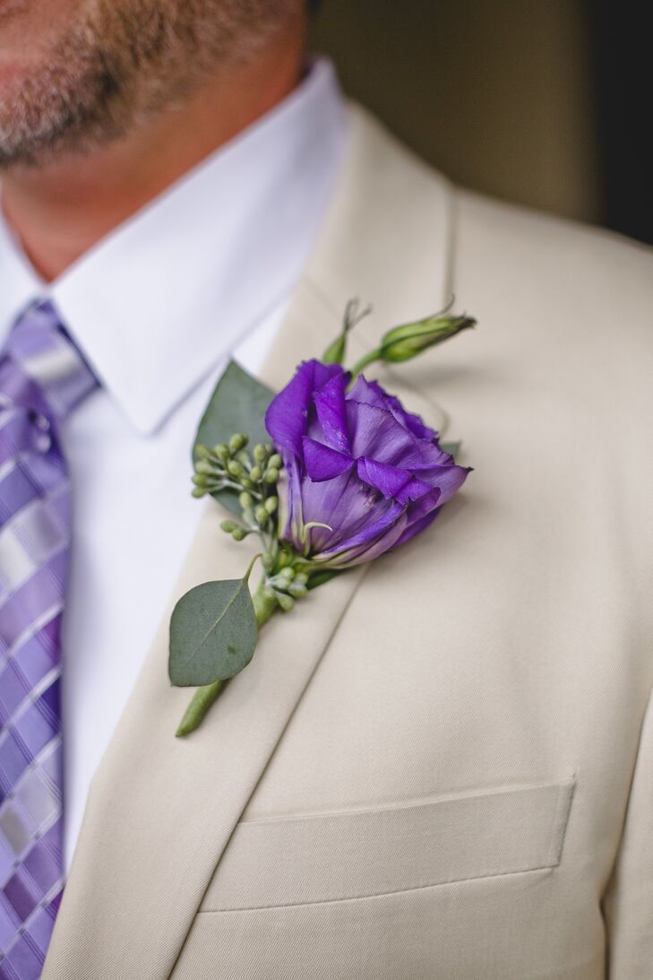 Purple Lisianthus Boutonniere