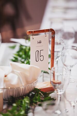 Modern Copper Pipe Table Numbers
