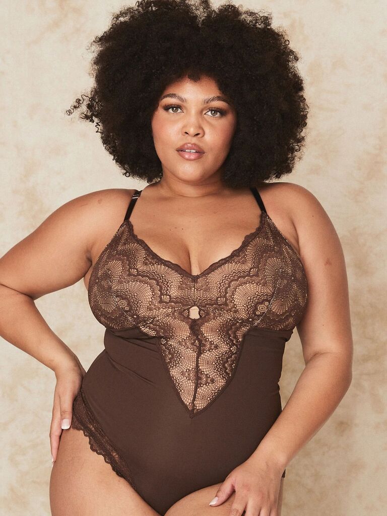 Lacy shaping bodysuit honeymoon lingerie