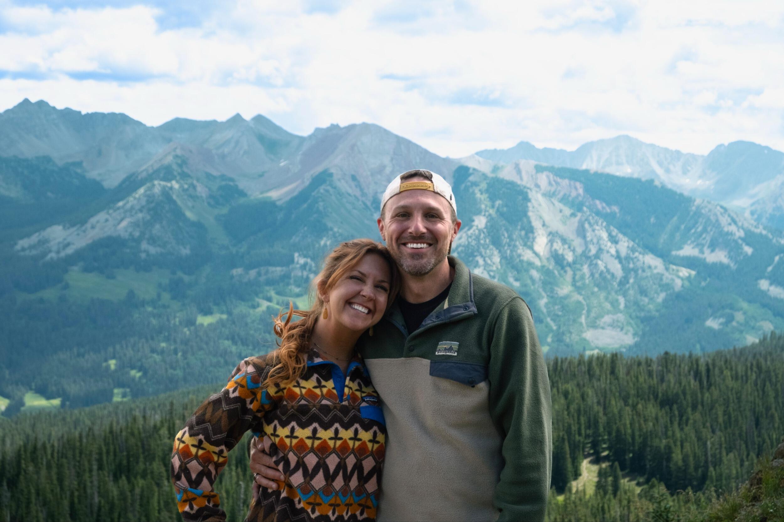 Jess and Collin on one of their MANY adventurous hikes - ones which Jess states are "quick and easy" and end up being 10+ miles.