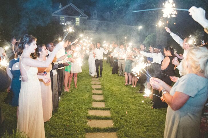 Celebrating their life, guests and marriage, Lauren and Paul ended the night with a standout exit. Loved ones and sparklers surrounded the newlyweds as they took their post-reception stride down the lawn at Anthony Wayne House in Paoli, Pennsylvania.