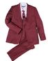 Perry Ellis "Noah" Kids Burgundy Suit (5-Piece Set) Flower Girl Dress and Ring Bearer Outfit - thumbnail - 1