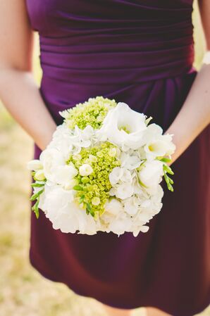 Lime Green and White Bouquet With Hydrangeas