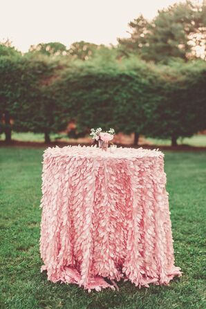 Pink Feathered Cocktail Linens