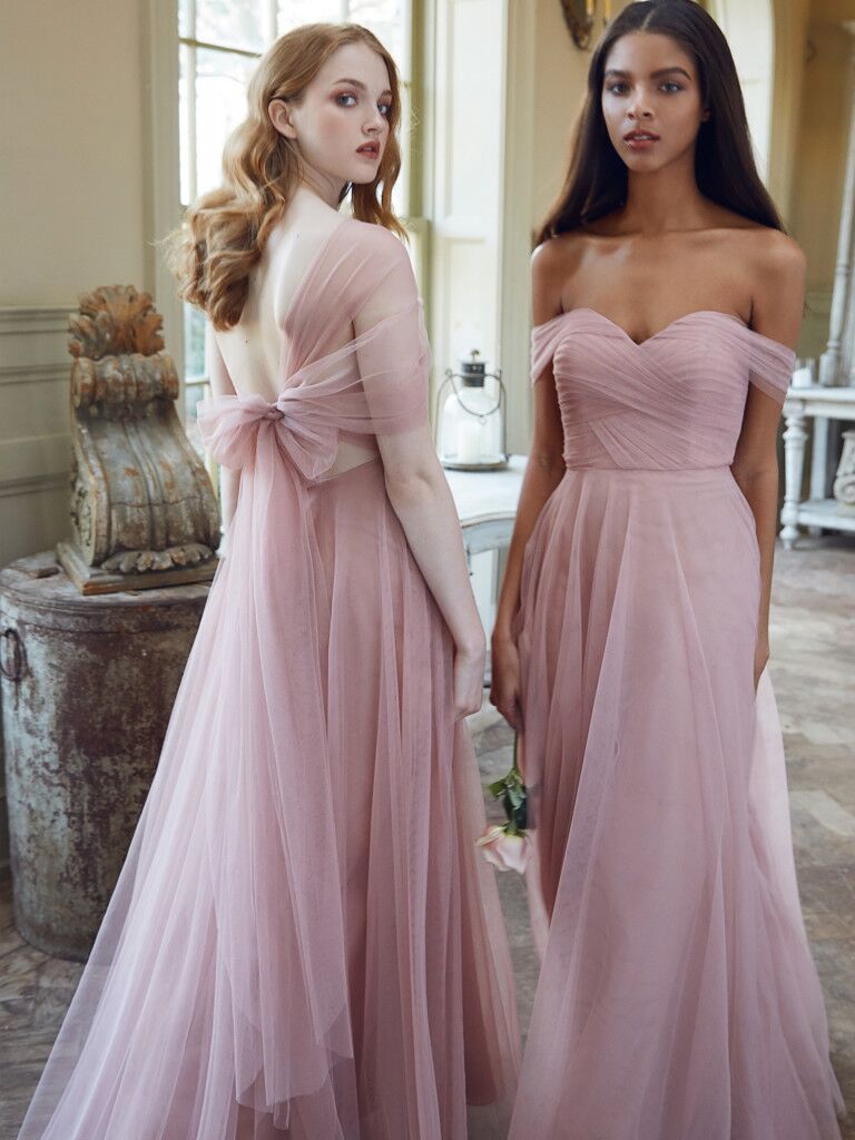 convertible spring bridesmaid dresses in soft pink 