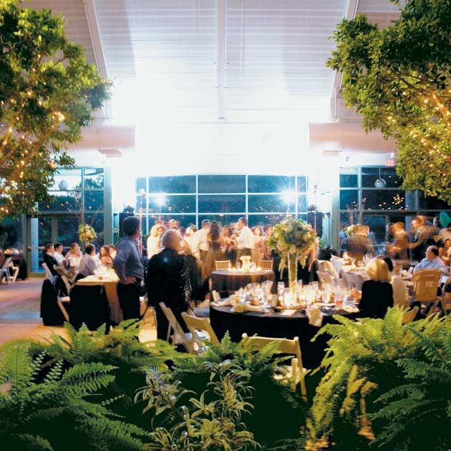 Melissa and Brian’s reception decor was all about the details. Tables were covered in different cloths all in shades of brown and ivory, and each boasted bowls of dark and white chocolate–dipped nuts, dried fruit, and chocolate Ms, Bs, and Ts -- a yummy twist on the monogram theme.