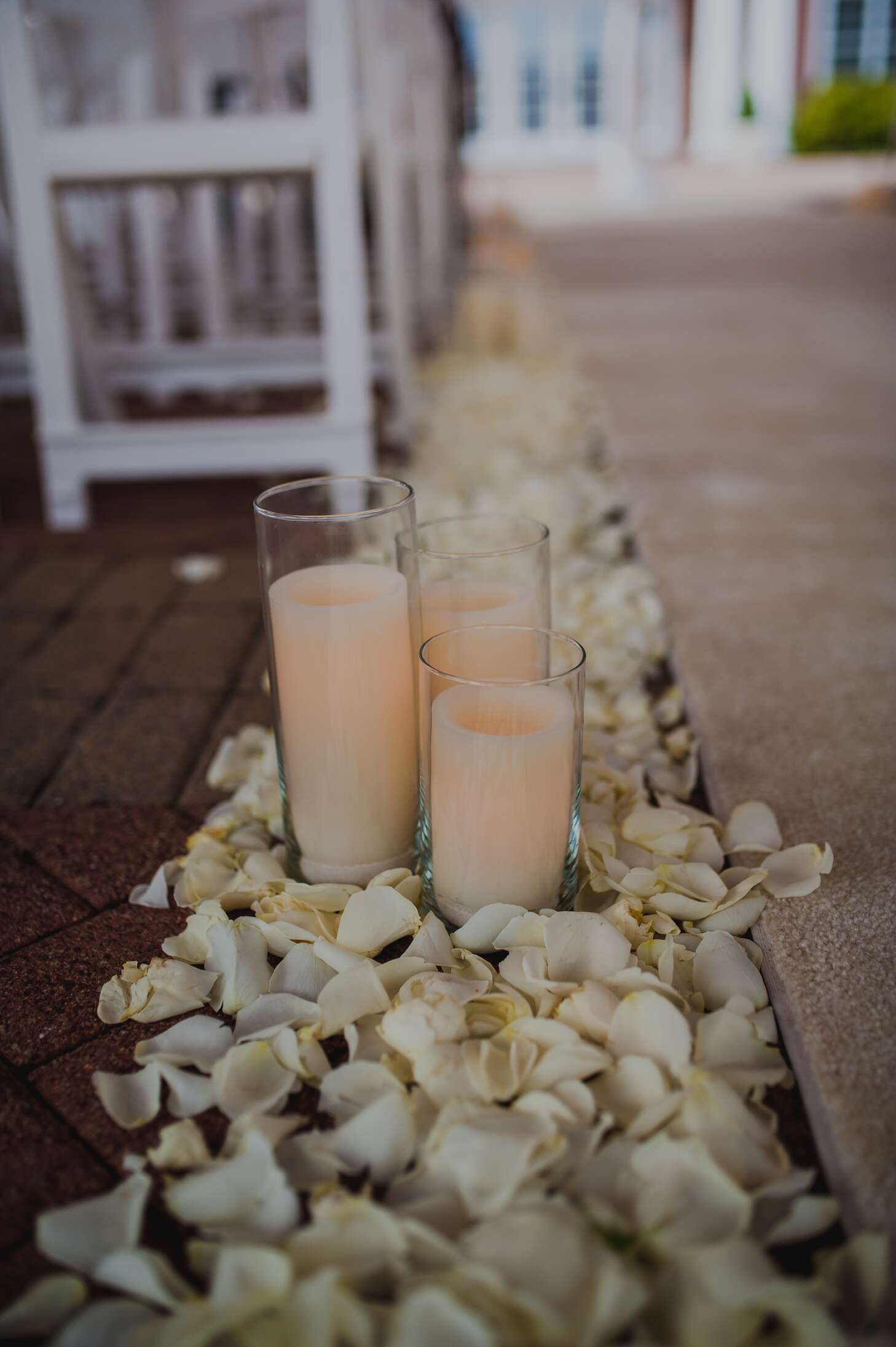 Rose Petal and Candle Aisle Decorations