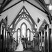 "We were originally going to have the ceremony on the beach, but I always envisioned walking down an aisle with my father," Megan says. "I thought of the Pequot Chapel for the ceremony after playing there with my Celtic trio.  It is a charming, Victorian-era non-sectarian chapel tucked away in New London which holds nondenominational services in the summer and weddings year-round. The chapel is quintessential New England -- I could not have dreamed of a more perfect venue. While the chapel and pavilion are indoors, neither building has heat or air conditioning.  The unpredictable New England weather was in our favor on June 14, 2014.  The sun was shining through the chapel’s stained glass windows, and a pleasant breeze in the pavilion was perfect for the epic party!"