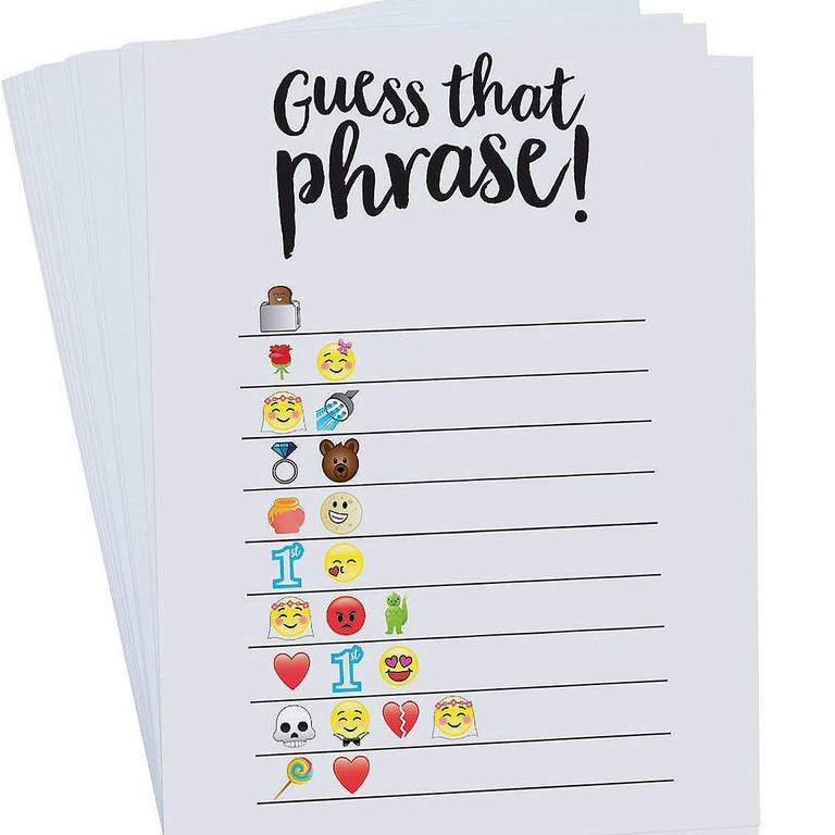 Fun Express Emoji Guess the Phrase Game from Amazon for your engagement party