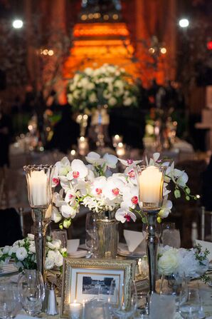 Red and White Orchid Centerpieces