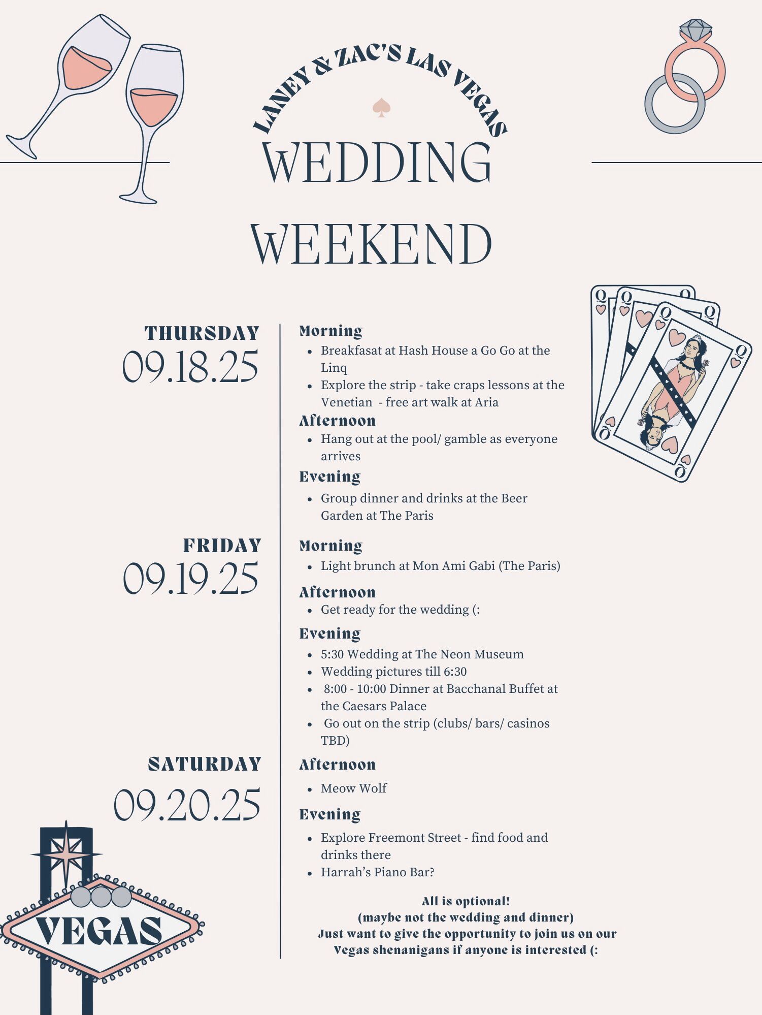 Picture of Wedding Itinerary