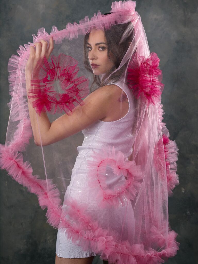 Madison Chamberlain Madonna heart wedding veil