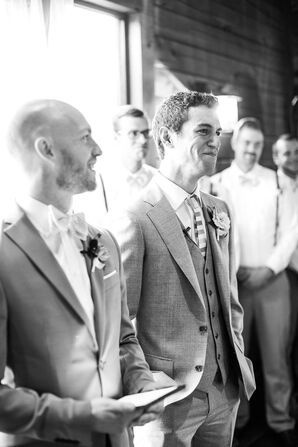 Gray Three-Piece Traditional Groom's Suit
