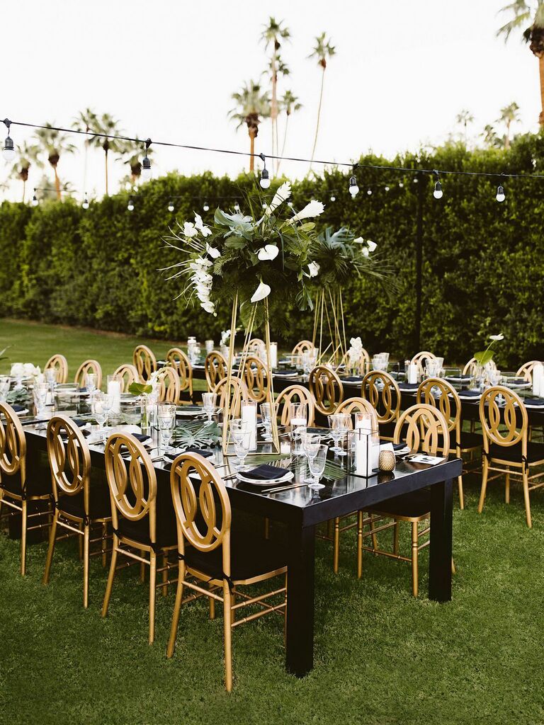 Fall wedding ideas black, white and gold