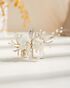 AW Bridal AW BRIDAL Swarovski Crystal Bridal Hair Clip White Flower Wedding Hair Piece for Bride Hair Comb Barrette Bridal Hair Accessories (Gold) Gold Pins, Combs + Clip - thumbnail - 3