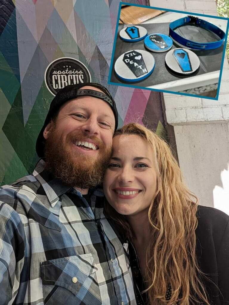 One year anniversary date at Upstairs Circus where you can make arts and crafts. Amanda makes coasters with their Til Death theme and Sam makes a collar for Winnie.  Sam already has the engagement ring but is waiting for just the right moment to propose...