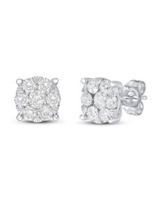 Kay Jewelers Diamond Fashion Stud Earrings 1 ct tw 10K White Gold Wedding Earring photo
