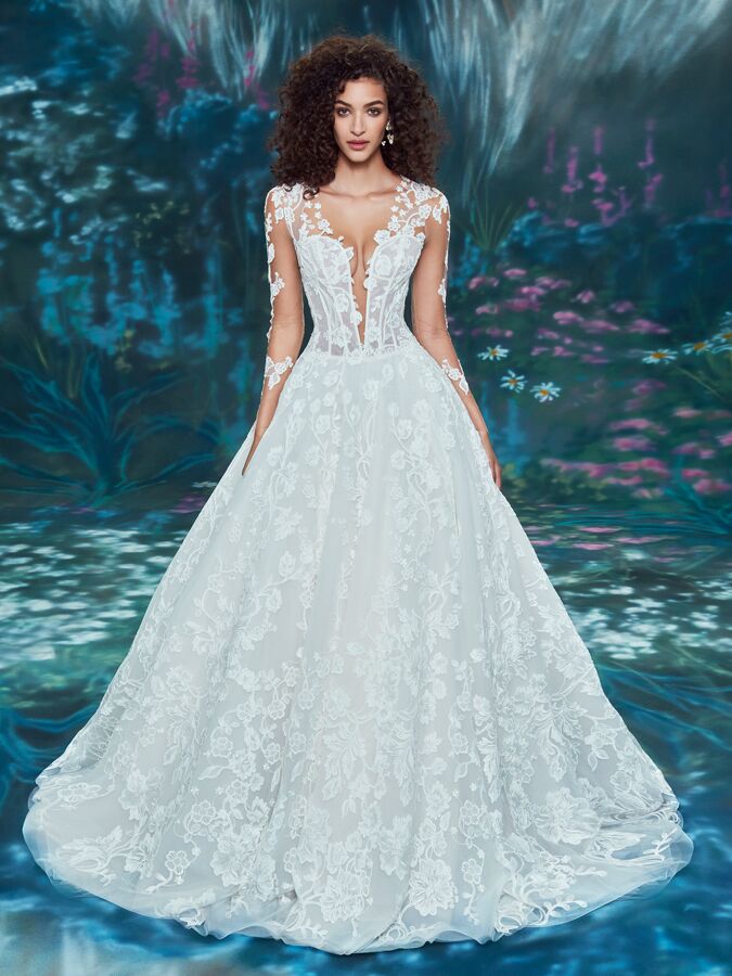 Ines Di Santo corset ball gown with plunging V-neck