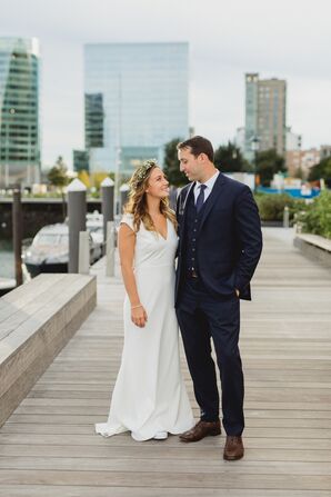 Bride and Groom at Boston Seaport Wedding