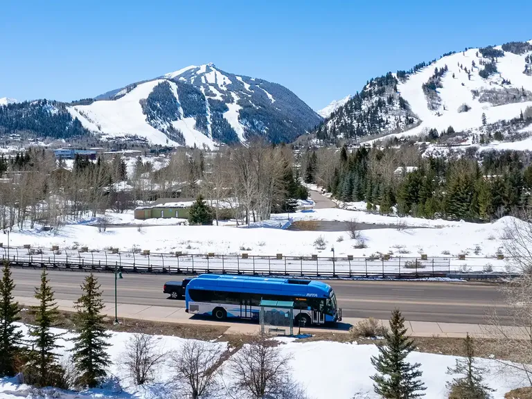 Public transportation bus for bachelorette party in Aspen, Colorado