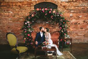 Circular Wedding Arch at The Old Cigar Warehouse in Greenville, South Carolina