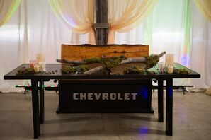 Rustic Sweetheart Table With Succulents and Wood Decor
