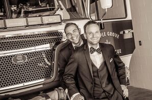 Andy and Nick Fire Truck Photos