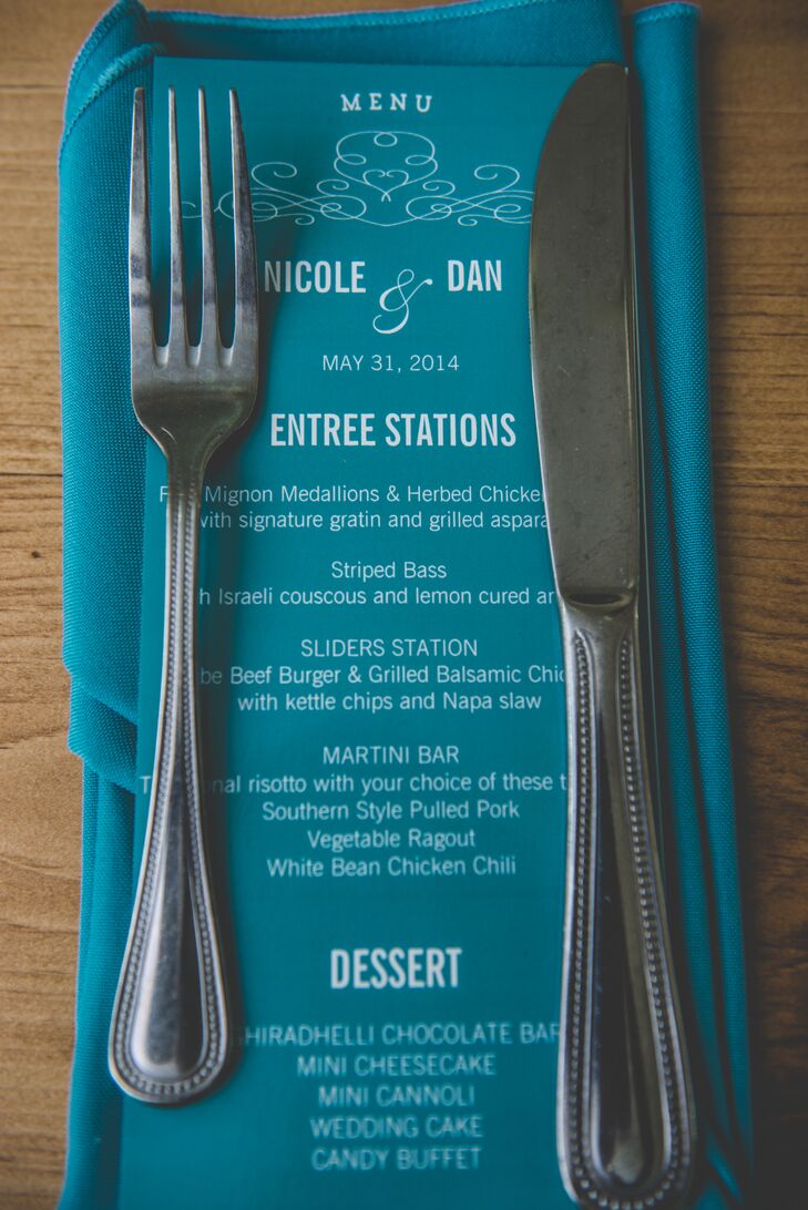 Blue Menus from Wedding Paper Divas