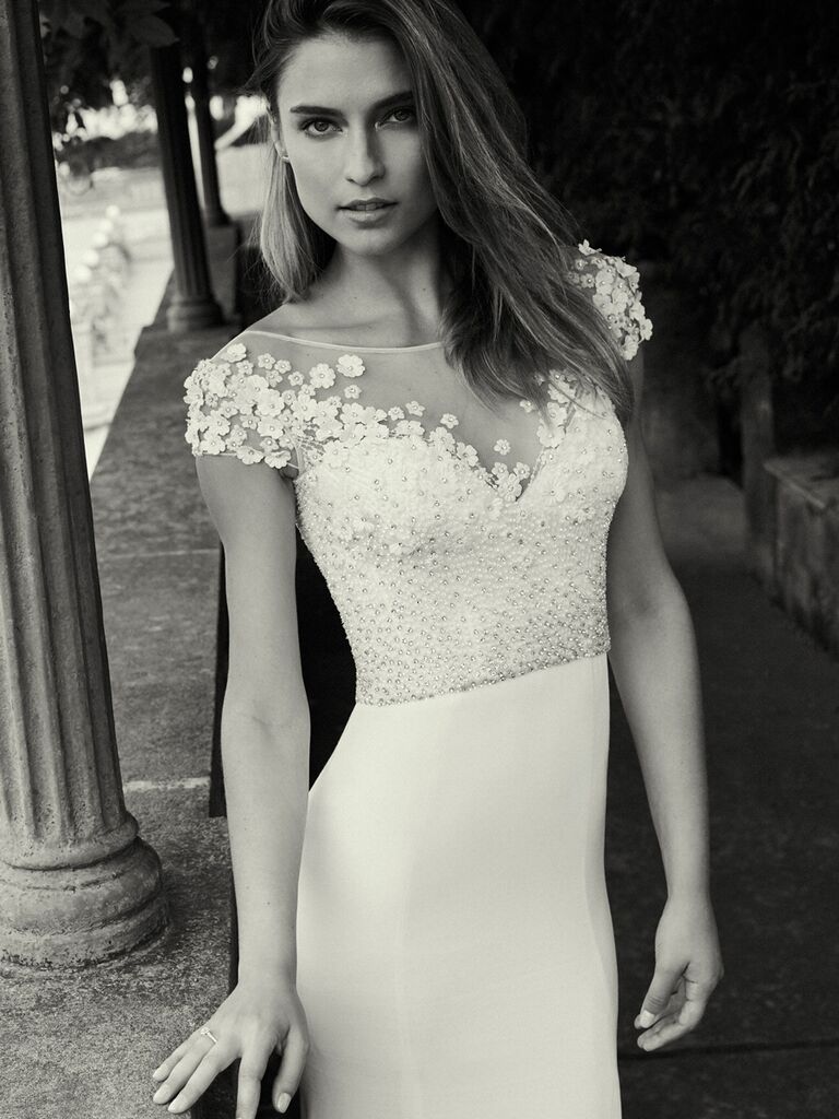 Jenny Packham cap sleeved wedding dress
