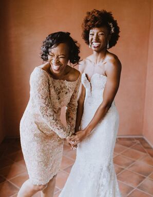 Bride Getting Ready With Mother of The Bride