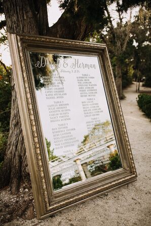 Framed Mirror Seating Chart