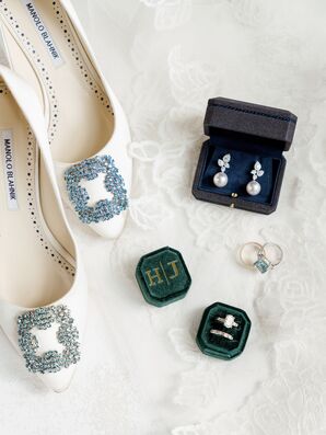 Manolo Blahnik Heels and Pearl Earrings