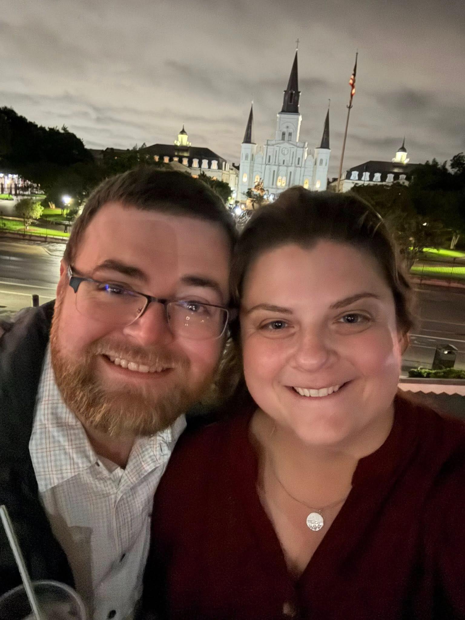 In Jackson Square after a day of roaming the French Quarter.