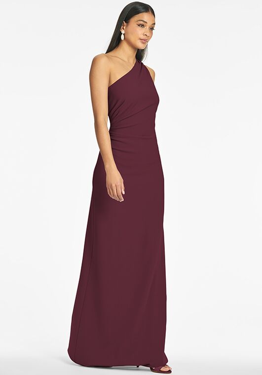 Sachin & Babi Cece Gown - Deep Wine One Shoulder Bridesmaid Dress - 3