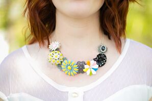 DIY Colorful Old Broach Bridesmaid Necklaces
