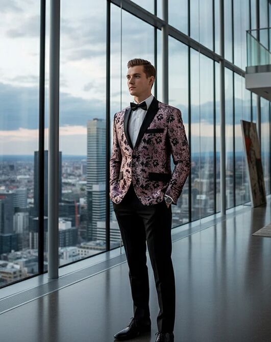 BLACKTIE AMSTERDAM Pink Wedding Tuxedo Pink Tuxedo - 4