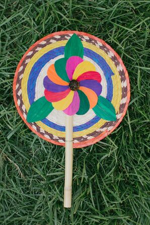 Colorful Mexican Fan for Outdoor Ceremony