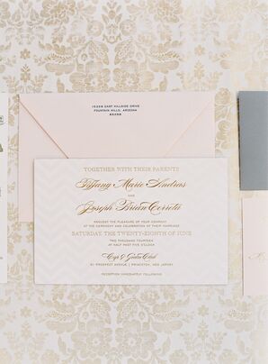 Custom Ivory and Blush Invitation Suite