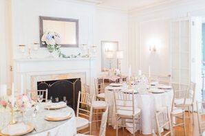 Elegant Reception With Gold Chiavari Chairs