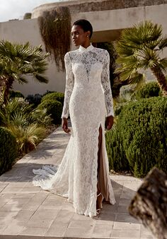 Lillian West 66365 Fit-and-Flare Wedding Dress