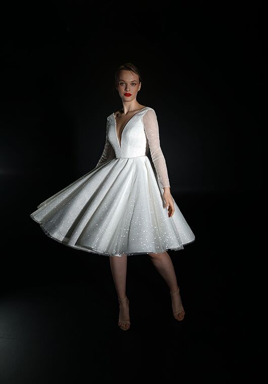Olivia Bottega Sparkly Midi Wedding Dress Ramona A-Line Wedding Dress - 2