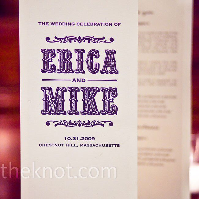 Erica and Mike designed their own programs, using a black Gothic-vintage font.